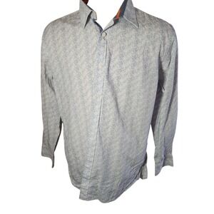 House of Cavani Premium Mens Geometric Print Button Down Shirt Tailored Fit
